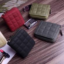 Women Short Wallets PU Leather Female Plaid Purses Nubuck Card Holder Wallet Fashion Woman Small Zipper Wallet With Coin Purse 2024 - buy cheap