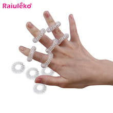 Raiuleko массажное кольцо для пальцев Иглоукалывание Кольцо уход за здоровьем массажер для тела Релакс ручной массаж палец похудение массажер для рук 2024 - купить недорого