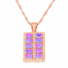 Trendy Rose Gold Color Counting Frame Shape Pendant Link Chain Necklace 4 Colors Opalite Opal Jewelry 2024 - buy cheap