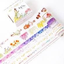 Cinta adhesiva decorativa con diseño de plantas y flores, pegatina Kawaii para álbum de recortes DIY, papelería, 30 paquetes 2024 - compra barato