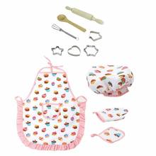 Costume Pretend Role Play Kit Apron Hat Suit For 3 Years Old Children Kids Cooking And Baking Set Kitchen Deluxe Chef Set 2024 - buy cheap
