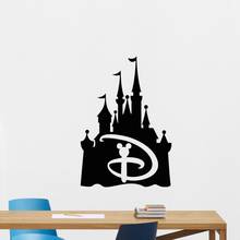 Disney Castle Vinyl Wall Stickers Mickey Mouse Emblem Fairy Quote For Kids Room Bedroom Accessories Living Room Home Decor 2024 - buy cheap