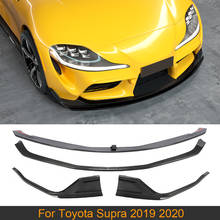 Divisores de alerón delantero de fibra de carbono para coche Toyota Supra, 2019, 2020, 3 unids/set/juego 2024 - compra barato