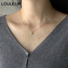 Louleur-collar cuadrado de Plata de Ley 925 para mujer, colgante dorado pequeño geométrico elegante, joyería de plata 925, regalos 2024 - compra barato