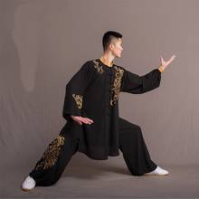 Tai Chi Clothing 2019 New Arrival Embroidery Black Performance Wushu Uniform Men Kung Fu Outfit Male Tai Chi Uniform FF2253 2024 - buy cheap