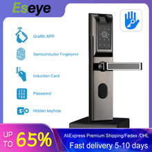 Eseye Wi-Fi биометрический дверной замок, отпечаток пальца, умный цифровой дверной замок, приложение, Bluetooth, для дома, квартиры, противоугонная 2024 - купить недорого