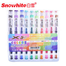 Snowhite Color Gel Pen X55 10 Color Set Straight Liquid Student Writing Painting Office Pen Neutral Pen 2024 - buy cheap