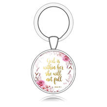 God Is Within Her. She Will Not Fall (psalm 46:5) Bible Quote Faith Keychain Keyring Bible Verse key chain Christian Party Gift 2024 - buy cheap