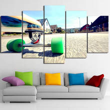 Wall For Living Room Nordic Decoration Framed 5 Panel Skateboard New Art Canvas Painting Cuadros Modular Pictures Poster 2024 - buy cheap