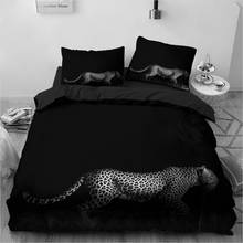 Leopard Black Duvet Quilt Cover Set 3D Animal Bedding Sets Soft Comforter Bed Linen Pillowcase King Queen Full Size Home Texitle 2024 - buy cheap