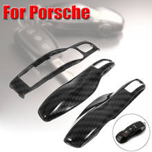 1Set Remote Key Case Cover Shell Carbon Fiber Color FOB Black Cover For Porsche Boxster Cayman 911 Panamera Cayenne Macan 2024 - buy cheap