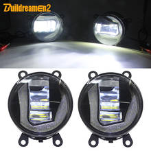 Refletor de led dianteiro para peugeot 2006, 2 em 1, farol de neblina + lâmpadas diurnas, 90mm, redondo de 12v, para veículos de 2012 a 207 2024 - compre barato