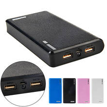 Power bank usb duplo 1 peça, 6x18650, bateria de backup externa, caixa de carregamento para telefone 2024 - compre barato