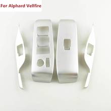 New For Toyota Alphard Vellfire 2015 2016 ABS chrome 4pcs Window Glass Switch Panel ABS Cover 2024 - buy cheap