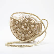 Rattan Woven Conch Women's Crossbody Bag Handmade Straw Beach Bags Shell Decorated Shoulder Bag Bohemia Female Summer Handbag 2024 - buy cheap