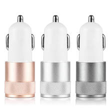 Mini Dual USB Car Charger Quick Charge Aluminium Alloy Dual-Port Car Charger For IPhone Samsung Tablet Car-Charger 2024 - buy cheap