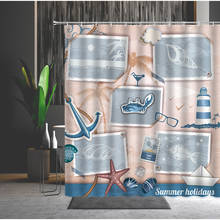 Shower Curtain Summer Vacation Sandy Beach Palm Tree Starfish  Natural Scenery Machine Washable Bathroom Curtains Set With Hooks 2024 - buy cheap