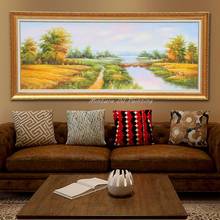 Ручная Краска ed Wall Art Shan Shui пейзаж масляная краска на холсте Современная декоративная картина для гостиной красивый холст 2024 - купить недорого