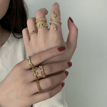 Anillos de moda para mujer, conjunto de anillos de Metal en Phalanx con serpiente, Punk, Moon, regalo para chica, amiga, oro, 2021 2024 - compra barato