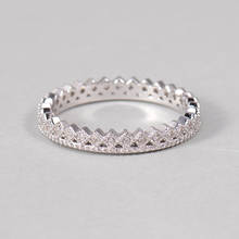 New Lady Fashion Cute 925 Sterling Silver Ring Size Adjustable Fine Crown Crystal Stones Princess Silver Jewelry 2024 - buy cheap