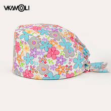 Wholesale prices Scrubs Cap Small floral print frosted cap European and American simple style adjustable elastic work cap 2024 - buy cheap