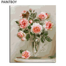 PAINTBOY flor enmarcada decoración del hogar DIY pintura por números lienzo Digital pintura al óleo arte de pared para arte de pared de salón 2024 - compra barato