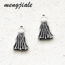 MENGJIALE Hot sell 15pcs/lot metal antique silver charms Tassel charms pendant fit necklace jewelry findings 20.5*12mm 2024 - buy cheap