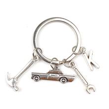 New Car Repair Tool Keychain Hammer Pendant  (A-Z) Letter Personalizeds Custom Keychain Father's Day Gift DIY Handmade 2024 - buy cheap