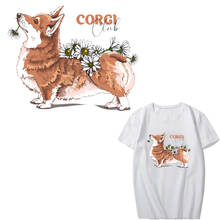 Cute Corgi Patch Iron on Transfer Washable Stickers on Clothes Applique Heat Transfer Vinyl Letter Dog Patches for Clothing DIY 2024 - buy cheap