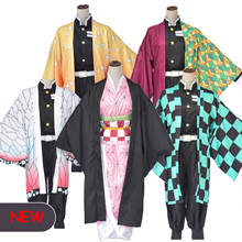 Fantasia masculina de kimono tanjirou kamado, para cosplay de demon slayer, para halloween 2024 - compre barato