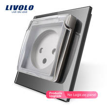 Livolo EU Standard Israel Power Socket,Crystal Glass Panel, AC 100~250V 16A, VL--C7C1ILWF,with the Waterproof Cover,Light Switch 2024 - buy cheap