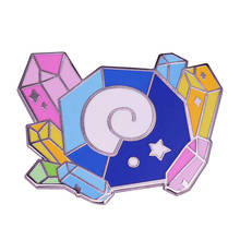 Animal Crossing Beautiful Crystal Cluster Enamel Pin Fossils Badge Cute Pastel Game Accessories 2024 - buy cheap