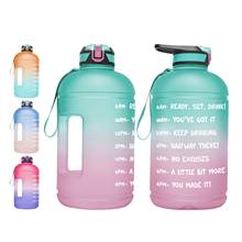 Botella de agua potable de gran capacidad, hervidor de plástico para gimnasio, Fitness, turismo, PETG, deportes, 3.78L, color degradado 2024 - compra barato