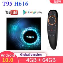 T95 Smart TV Box Android 10,0 4 ГБ 32 ГБ 64 Гб Allwinner H616 четырехъядерный Wifi H.265 4k 6K YouTube Netflix медиаплеер телеприставка 2024 - купить недорого