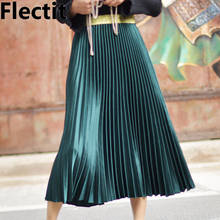 Flectit High Quality Glitter Midi Pleated Skirt Elastic Waist Long Skirt Womens Spring Summer 2020 Outfits * 2024 - buy cheap