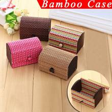 Woven Rattan Jewelry Storage Boxes Cute Ring Necklace Earrings Bamboo Makeup Organizer Cosmetic Case Storage Container 2024 - buy cheap