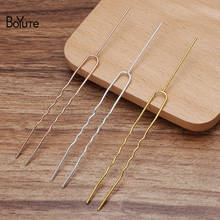 BoYuTe (20 Pieces/Lot) 75*1.2MM Metal Brass U Shape Wavy Hair Fork Hairpins with 35*1MM Pin Diy Handmade Hair Accessories 2024 - buy cheap