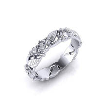 Foydjew New 925 Silver Plated Retro Flower Leaf Rings Women's European American Fashion Engagement Ring Finger Accessories 2024 - buy cheap