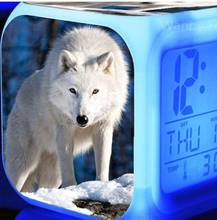 Forest Wolf Alarm Clock LED Color Changing Digital Alarm Clock  For Children's room bedroom Bedside Desktop Multifunction 2024 - buy cheap