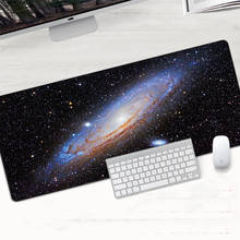 Space XL-alfombrilla para ratón con estampado HD, arte abstracto, para ordenador, con borde de bloqueo, para teclado, PC, CS GO, XXL 2024 - compra barato