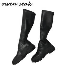 Oval seak-botas femininas, sapatos altos de joelho, salto alto, alto luxo, inverno, casual, sapatos, tênis preto 2024 - compre barato