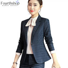 Fashion Plaid Design Pant Suits for Women Office Lady Business Work 2 Pieces Pants Blazer Set Autumn Winter Jacket Suit Female 2024 - buy cheap