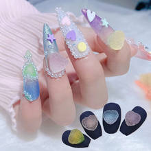 Simulación Fudge manicura arte diamantes de imitación corazón plástico suave arcoíris gradiente Color para DIY 3D decoración de uñas 2024 - compra barato