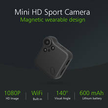 Minicâmera ip sem fio 720p wifi, câmera esportiva de ação sem fio com sensor de movimento, p2p, câmera de vigilância magnética dv 2024 - compre barato