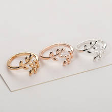 Leaves Open Ring Wedding Engagement Daily Rings Plating Adjustable Jewelry TT@88 2024 - buy cheap
