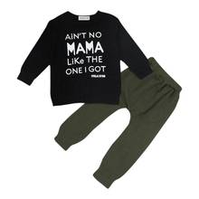 Korean Newborn Boys Clothes Set Toddler O-Neck Autumn Long Sleeve Letters Printing Splicing Basic Tops Solid Pants Outfits Suit 2024 - buy cheap