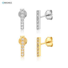 Kikichicc 925 prata esterlina geométrica linha do parafuso prisioneiro brinco moda feminina cristal zircon luxo piercing ohrringe jóias 2024 - compre barato