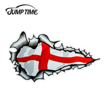 Jump Time Ripped Torn Metal Design With St Georges Cross England Flag Motif External Vinyl Car Sticker  for Windows Bumper 2024 - buy cheap