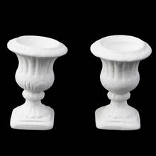 2pcs White Flower Pot Child Puzzle Doll House Miniature 1:12 Model Miniature Dollhouse Furniture DIY Garden Exterior Decoration 2024 - buy cheap