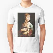 Camiseta de "Lady With An Ermine" para hombre, camisa de algodón con estampado Diy, camiseta guay de davvinci, Leonardo, Dama con An Ermine, Italia Ermine 2024 - compra barato